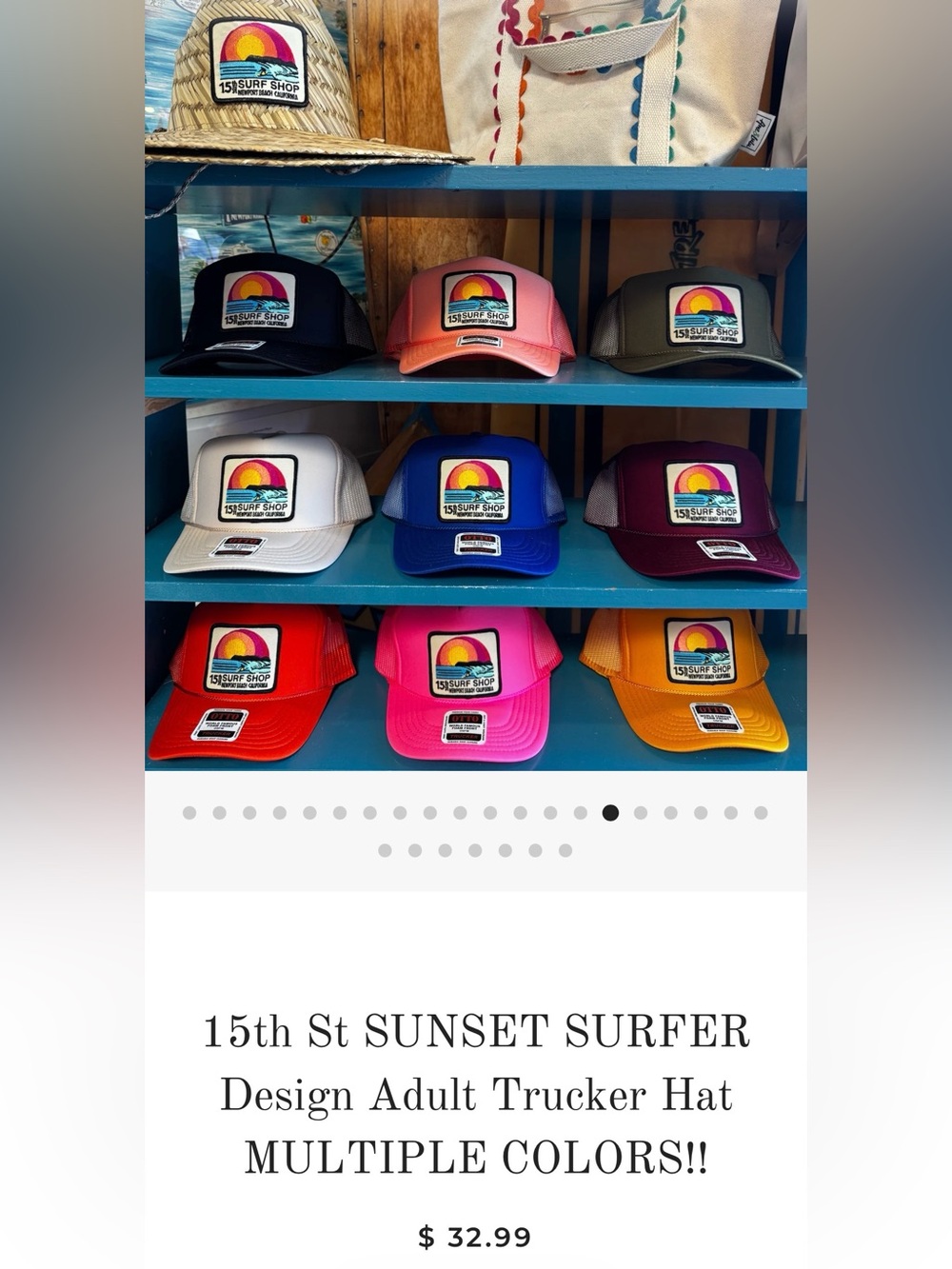 Beach Surf and Skate 15th St Surfshop Newport Beach CA Y2K Trucker Hat - Picture 4 of 4